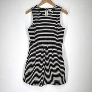 J Crew Striped Mini Dress Black Small Euro Vacation Preppy Capsule French Girl